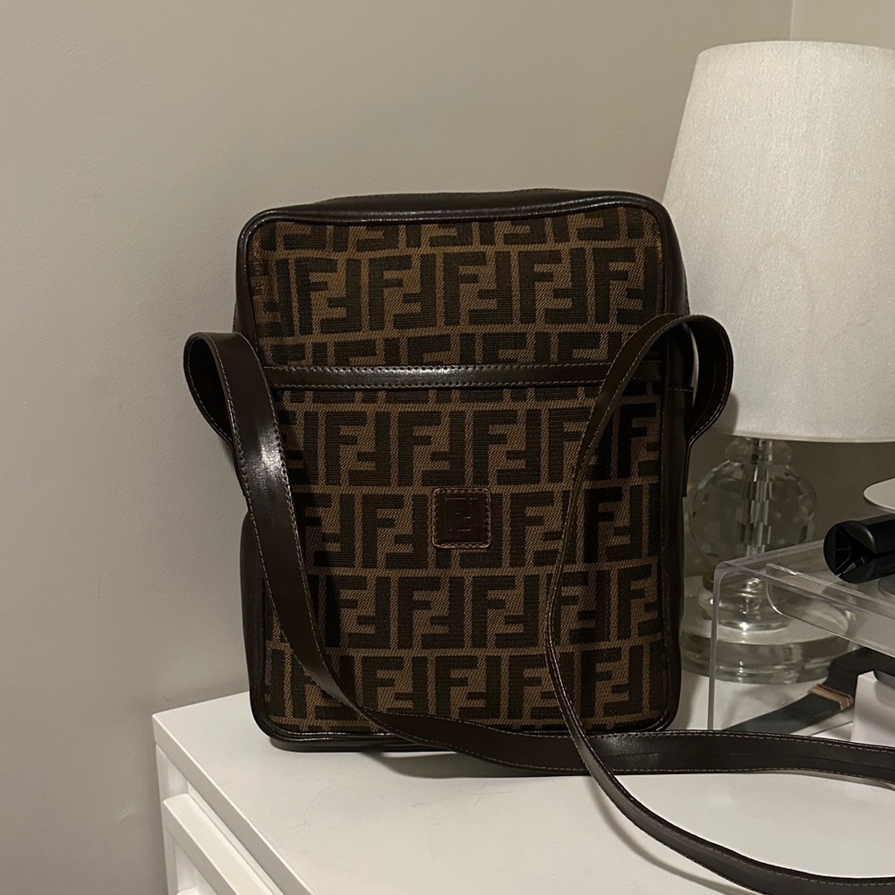 Fendi Black and Brown Messenger Bag